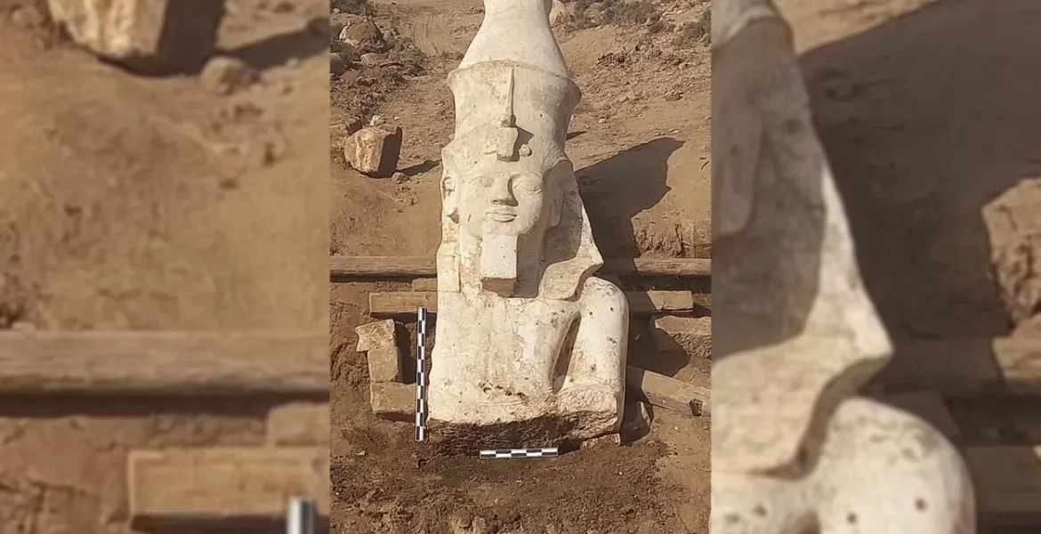 Archaeologists uncover giant statue of Ramesses II