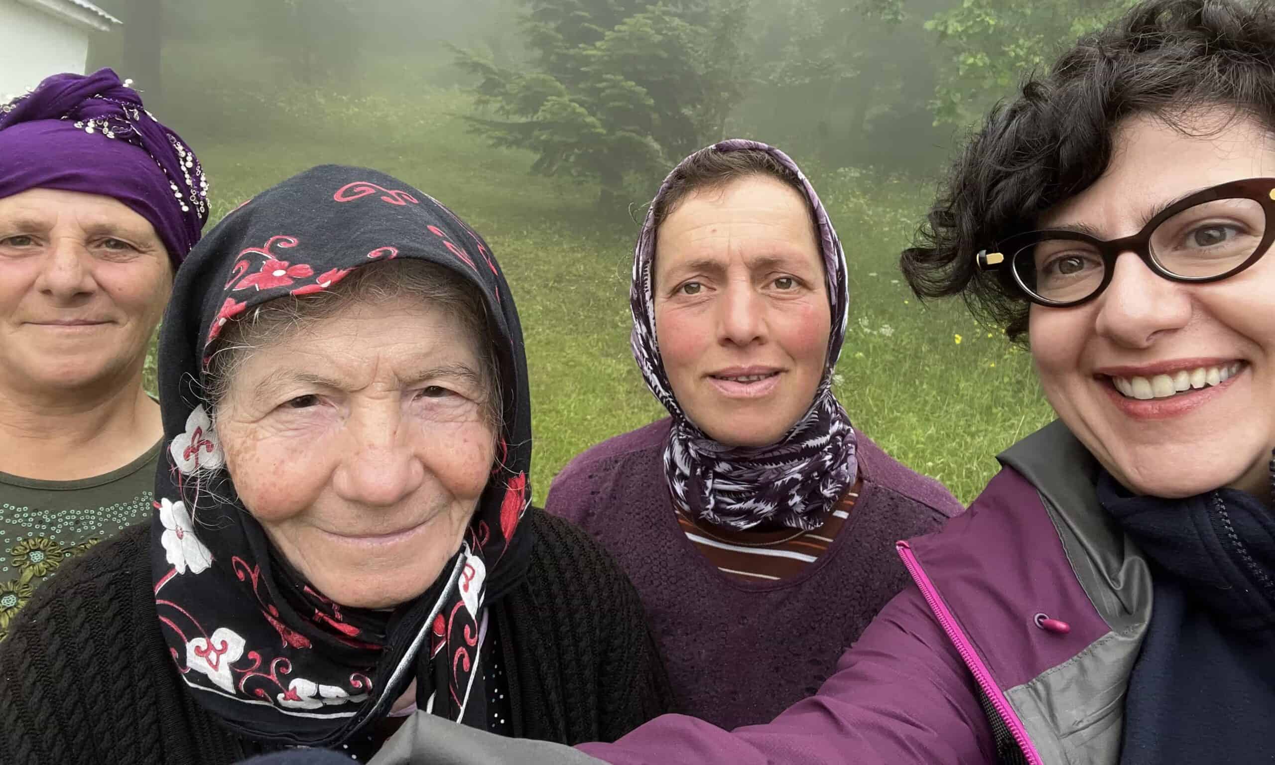 Professor Ioanna Sitaridou, right, with a 100 year-old Romeyka speaker in Turkey’s Trabzon region. Photograph: Professor Ioanna Sitaridou