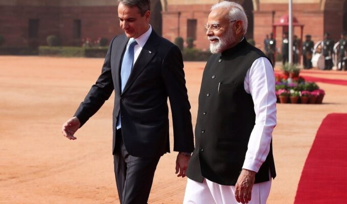 Indian Prime Minister Narendra Modi Greek Prime Minister Kyriakos Mitsotakis Greece India