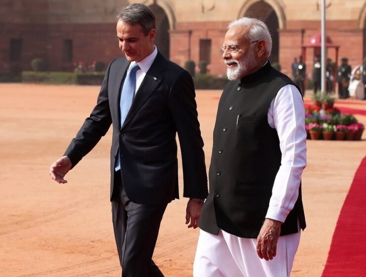 Indian Prime Minister Narendra Modi Greek Prime Minister Kyriakos Mitsotakis Greece India