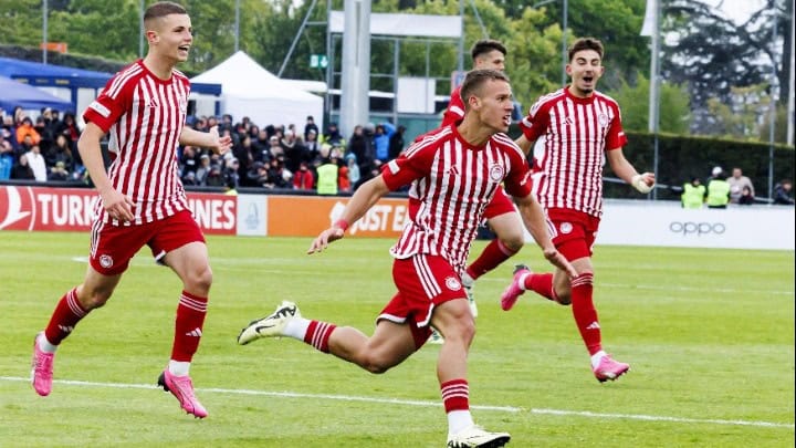 Olympiacos crowned European champions with 3-0 win against Milan in the Youth League final