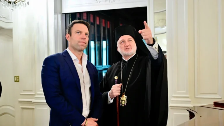 Archbishop Elpidophoros of America and New York Archdiocese priests reportedly stunned by SYRIZA leader Stefanos Kasselakis' baptism story