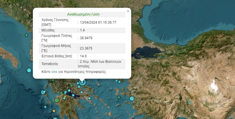Weak Earthquake in N. Evia, Greece