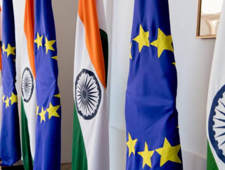 Indian European Union EU Flags