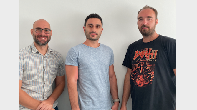 WeatherXM co-founders from left to right: CEO Manolis Nikiforakis, CTO Nikos Tsiligaridis, head of engineering Stratos Theodorou