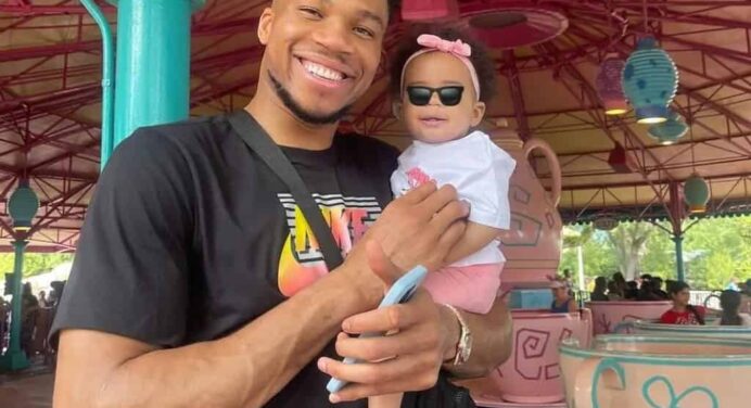 Giannis Antetokounmpo visits Disneyland for the first time with Mariah and their 3 children