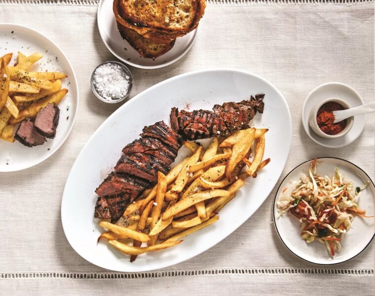 Grilled liver with french fries