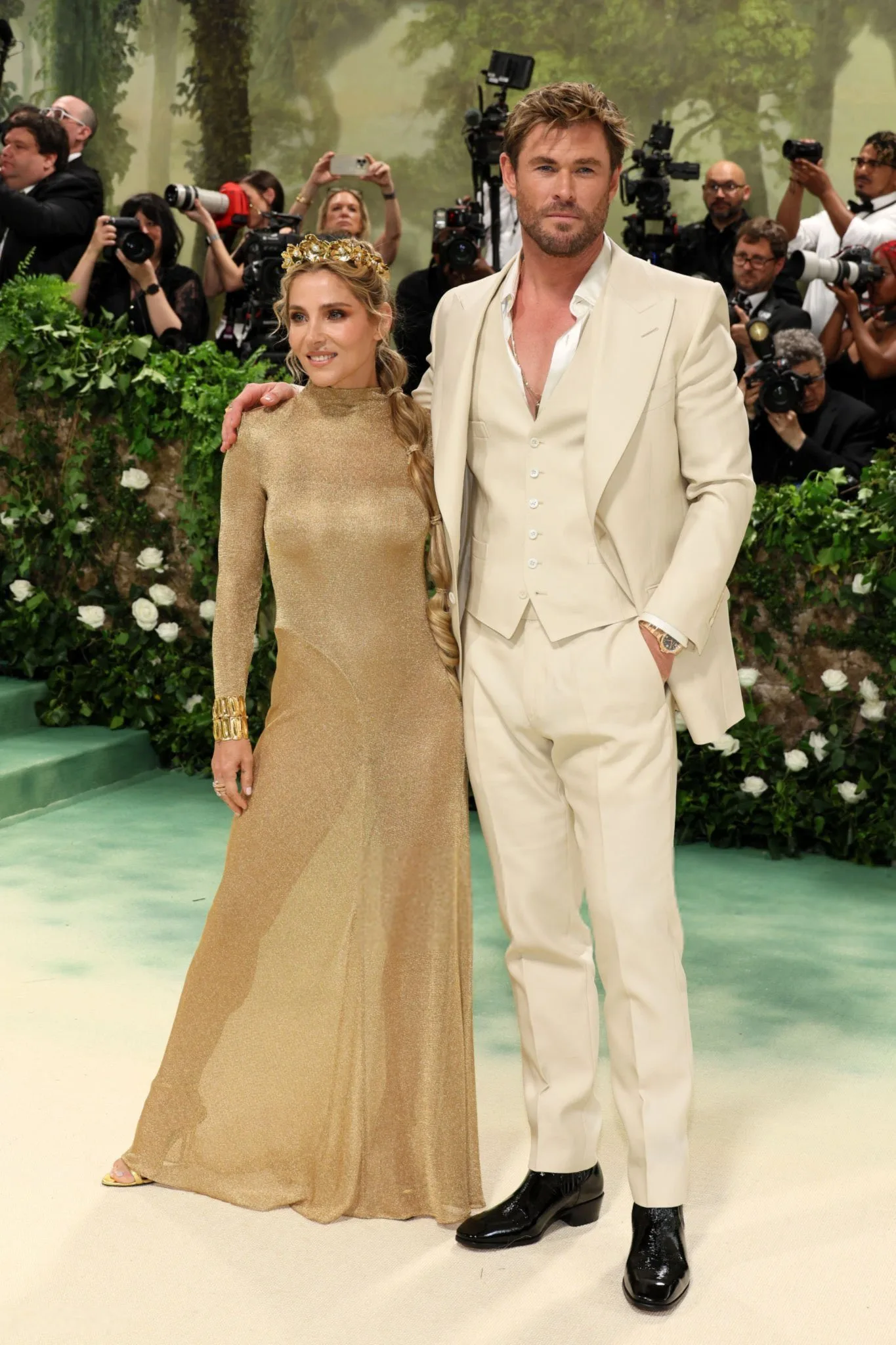 Chris Hemsworth arrives at The 2024 Met Gala Celebrating "Sleeping Beauties: Reawakening Fashion" at The Metropolitan Museum of Art in New York City.
