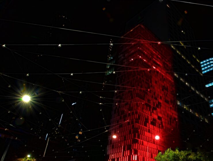 Greek Centre In Melbourne Glows in Red for Pontian Genocide