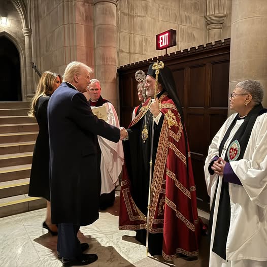 President Trump Joins National Prayer Service at Washington National Cathedral with Archbishop Elpidophoros