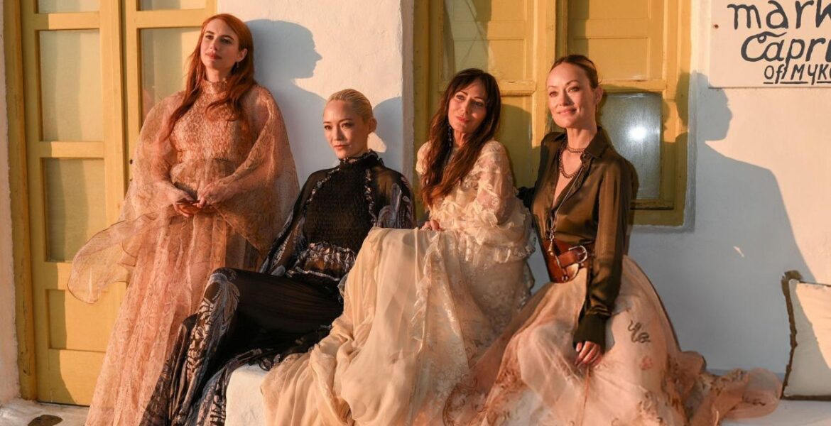 Olivia Wilde and Emma Roberts Step Out in Style for ZIMMERMANN in Mykonos