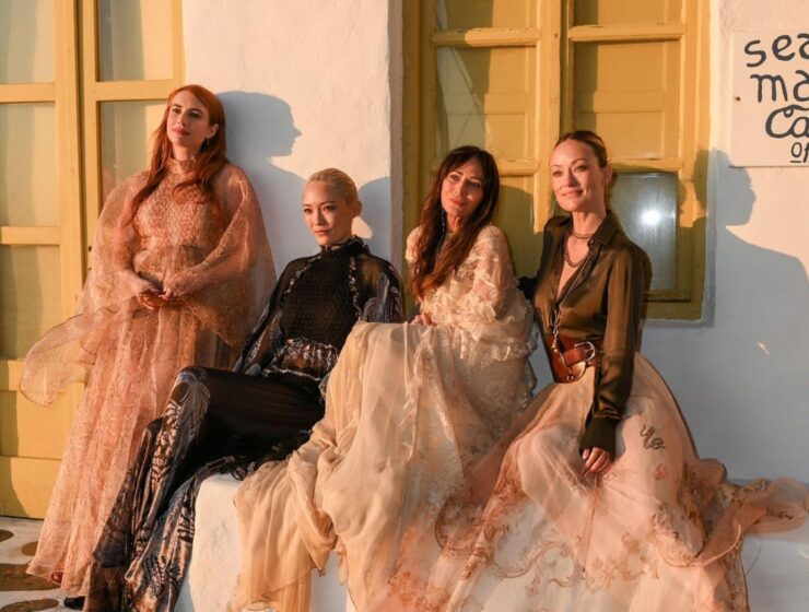 Olivia Wilde and Emma Roberts Step Out in Style for ZIMMERMANN in Mykonos