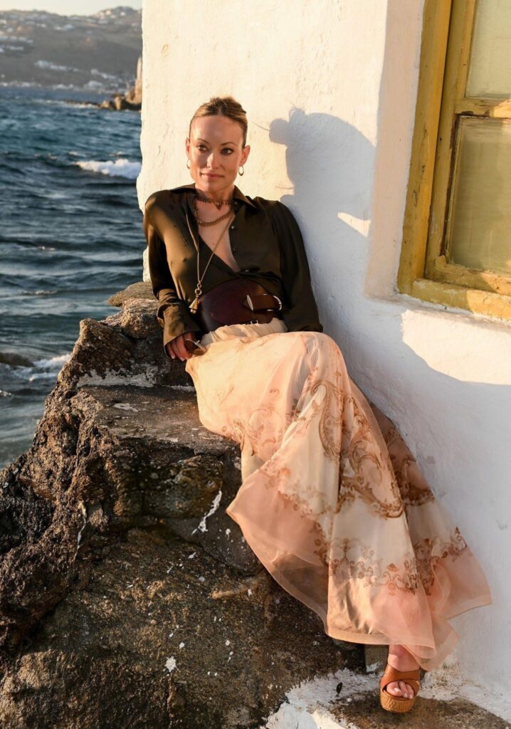 Olivia Wilde and Emma Roberts Step Out in Style for ZIMMERMANN in Mykonos