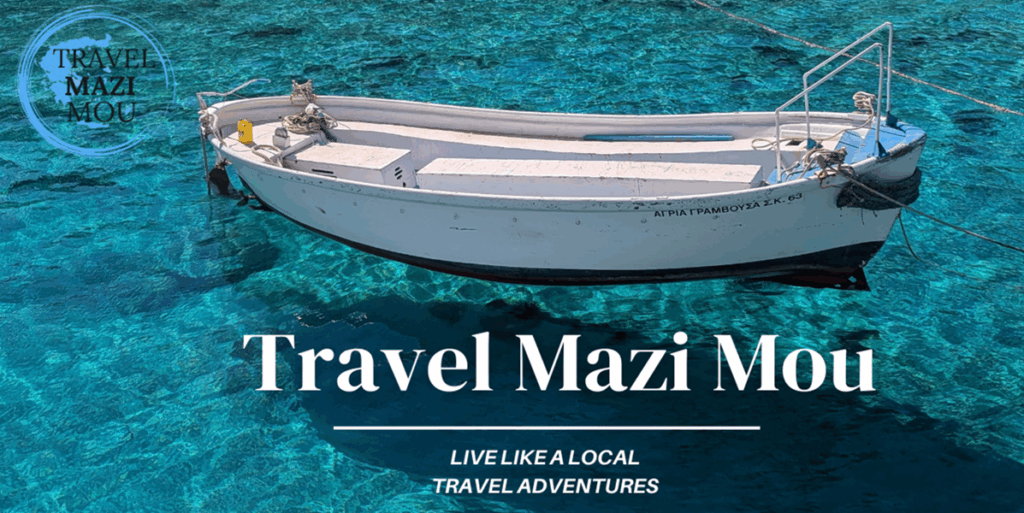 Travel Mazi Mou IMAGE: ©2025 Travel Mazi Mou/Krystina Kalapothakos. Image of a small boat on the tourquise sea