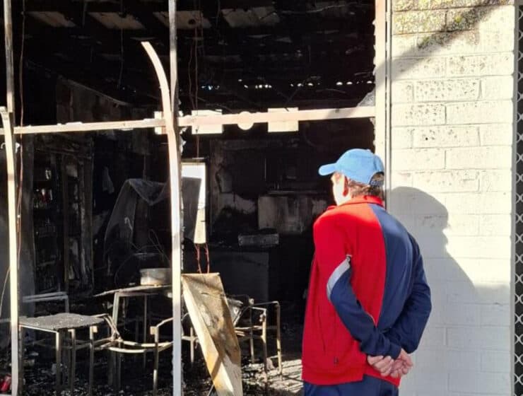 The Senior Citizen Greek Cafe in Adelaide northwestern suburbs was severely damaged after a blaze ripped through the Woodville Park