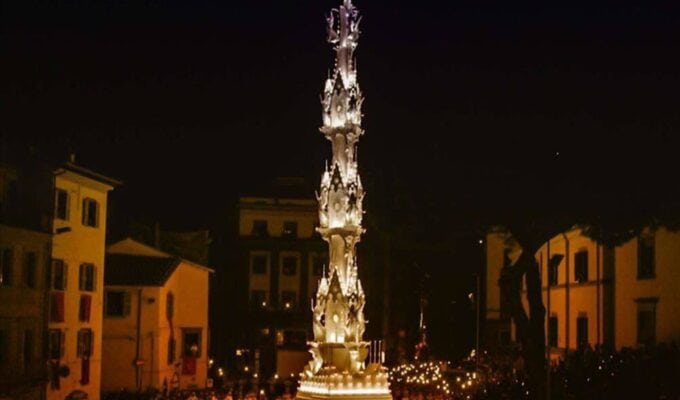 Italian police foiled a terror plot in Viterbo during the Feast of Saint Rose, preventing an attack on 40,000 attendees. One suspect was arrested, another remains at large as the investigation continues.