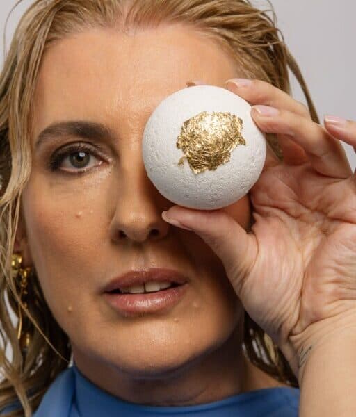 Katrina the Light Worker holding her Bath Bomb