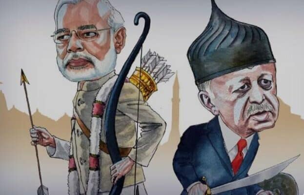 Ouran Varidodakis and Mahathir Mohamad depicted in a cartoon style, highlighting Greek and Malaysian political figures with a humorous twist.