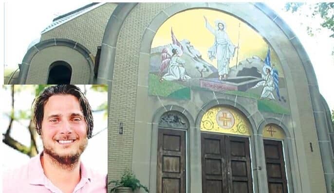 Images: Holy Resurrection Orthodox Cathedral in Wilkes-Barre before demolition (Instagram); Demetri Patitsas from Mount Top (LinkedIn)