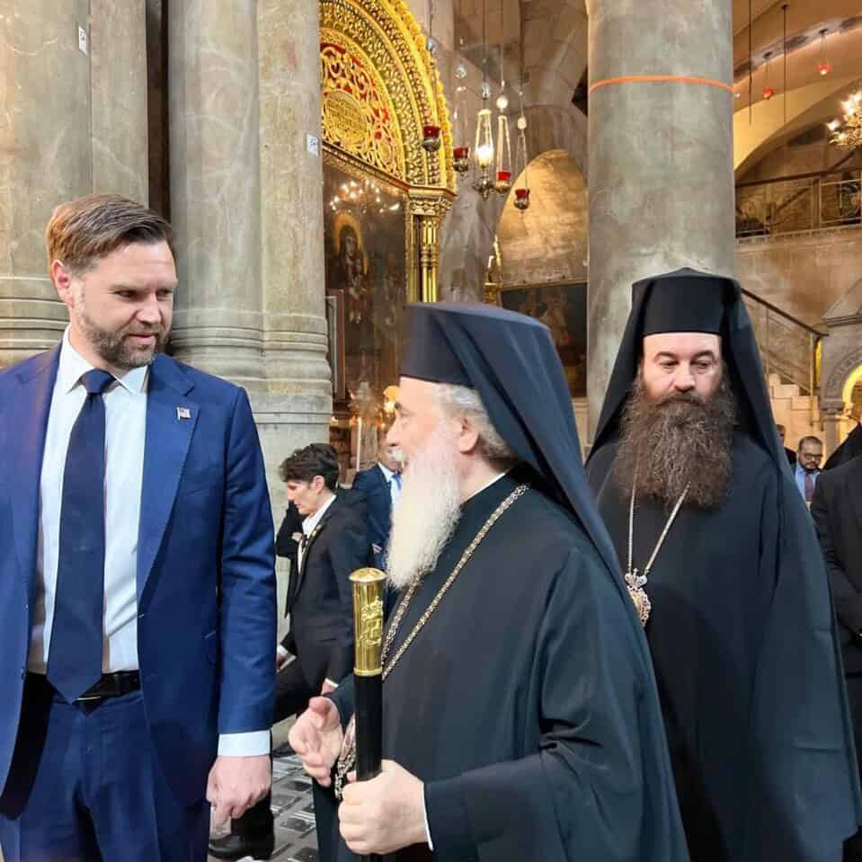 His Beatitude Theophilos III Receives US Vice President JD Vance at the Church of the Holy Sepulchre 3