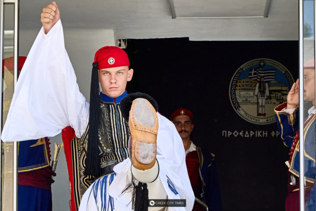 Evzones emotional final service at Syntagma Square Athens