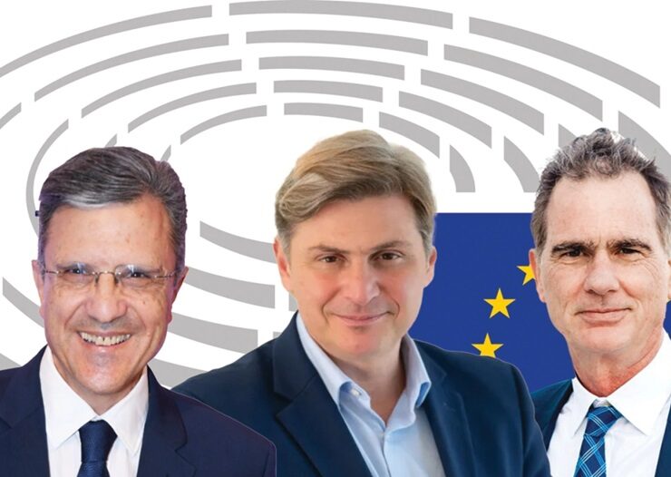 Giorgos Aftias, Nikos Papandreou and Nikolas Farantouris