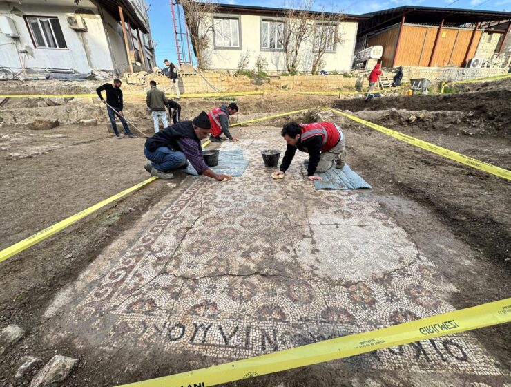 Late Antique Mosaic with Greek Inscription Discovered in Hatay, Ancient Antioch