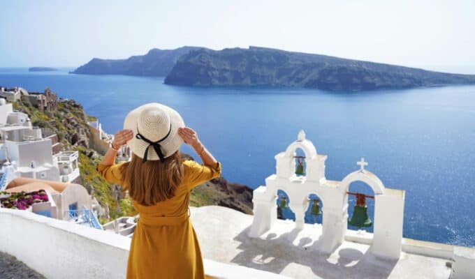 Greek tourism Santorini