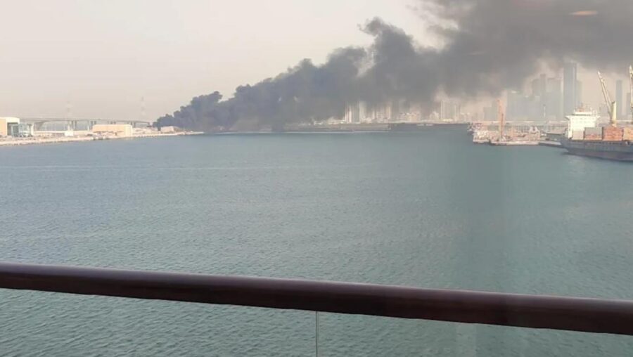 missile near cruise ship Abu Dhabi